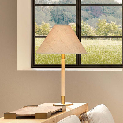 Raffia Wrapped Metal Table Lamp