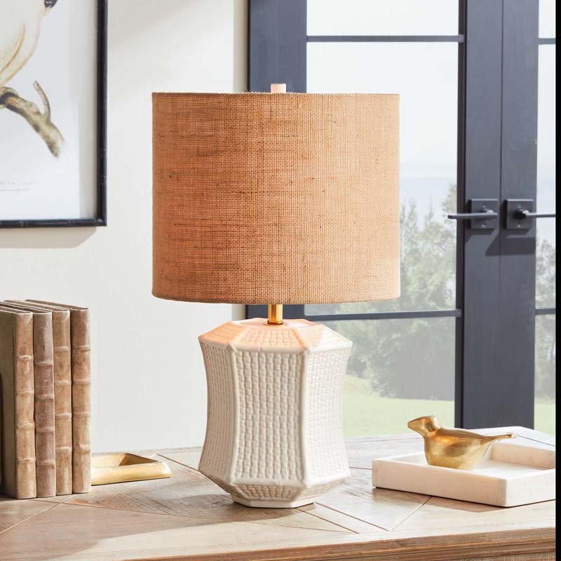 Basketweave Ceramic Table Lamp