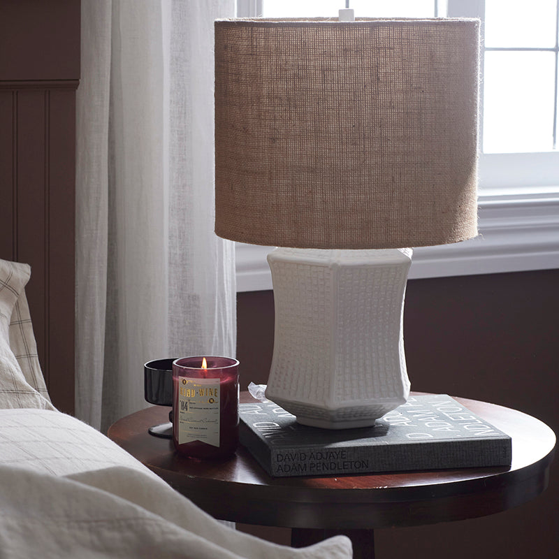 Basketweave Ceramic Table Lamp