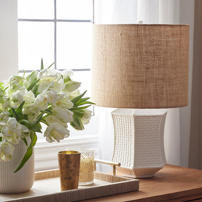 Basketweave Ceramic Table Lamp