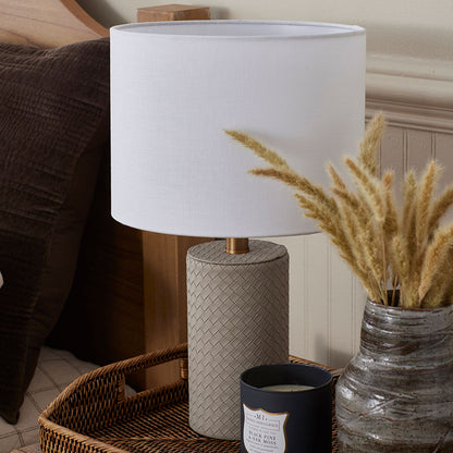 Woven Faux Leather Table Lamp