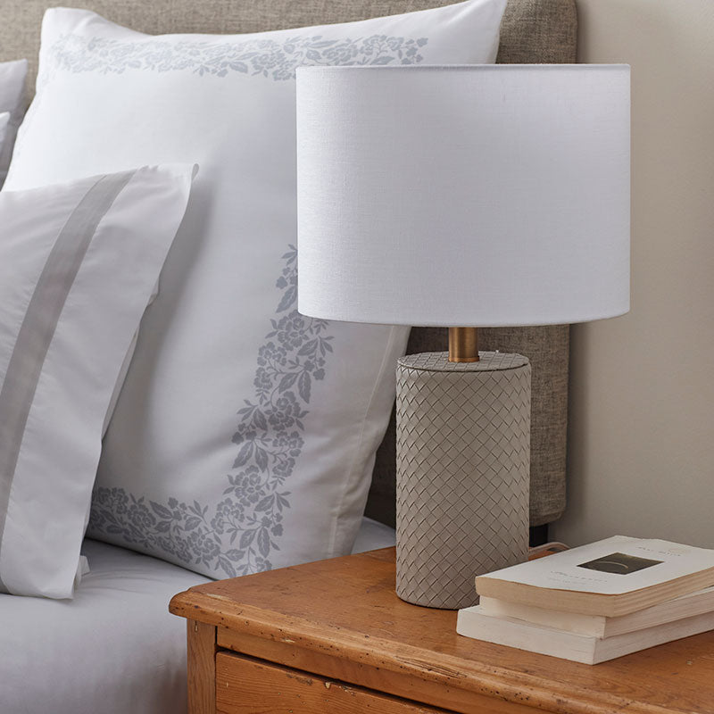 Woven Faux Leather Table Lamp