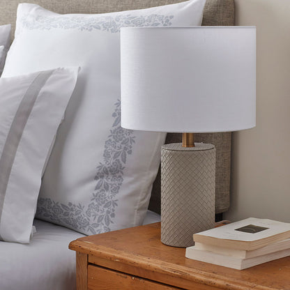 Woven Faux Leather Table Lamp