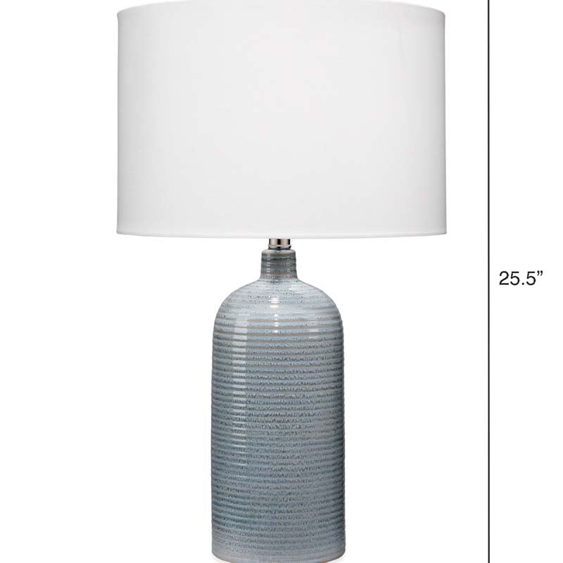 Handmade Ridged Glazed Ceramic Table Lamp