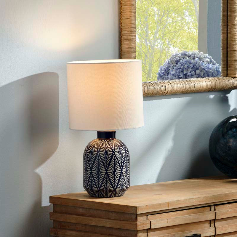 Handmade Ikat Ceramic Table Lamp