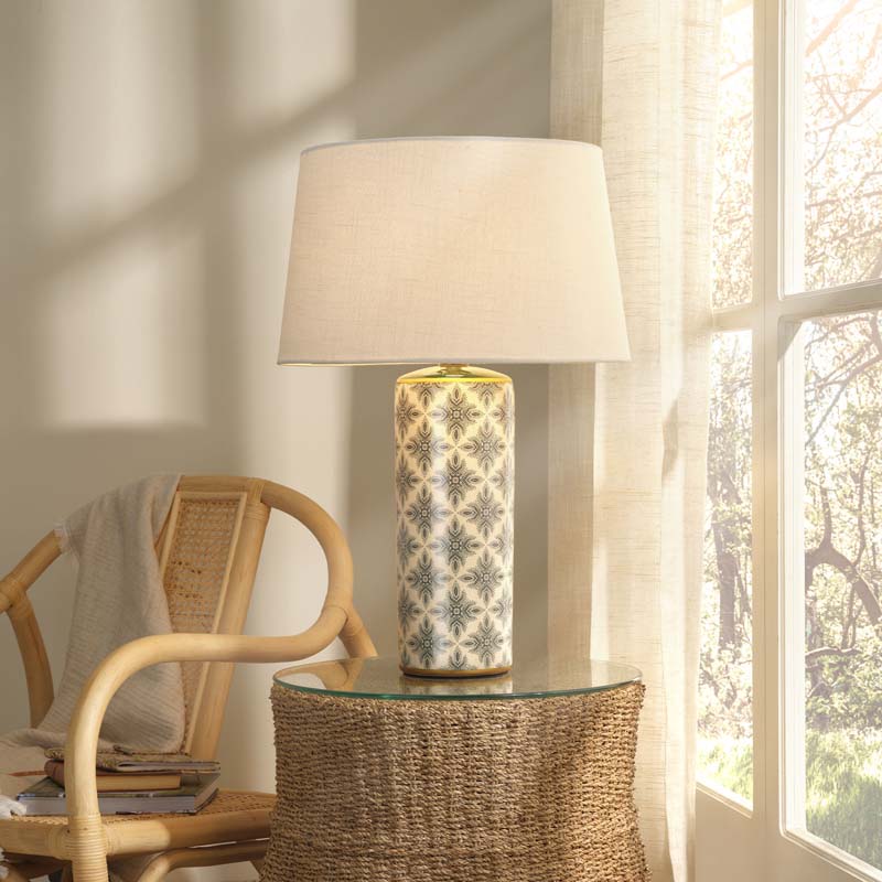 Handmade Patterned Ceramic Table Lamp