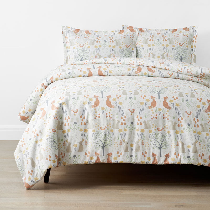 Forest Animals Classic Cool Organic Cotton Percale Duvet Cover Set