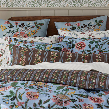 Floral Trellis Stripe Decorative Lumbar Pillow Cover