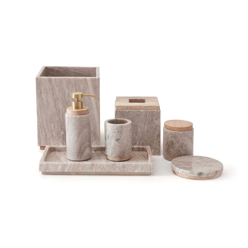 Marble & Mango Wood Soap Dispenser