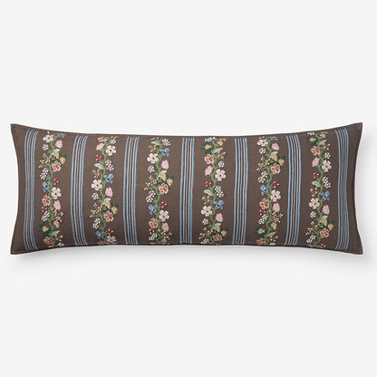 Floral Trellis Stripe Decorative Lumbar Pillow Cover