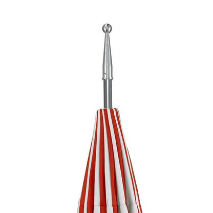 Round Two-Tone Pagoda Outdoor Patio Umbrella, Fiberglass with Push Lift