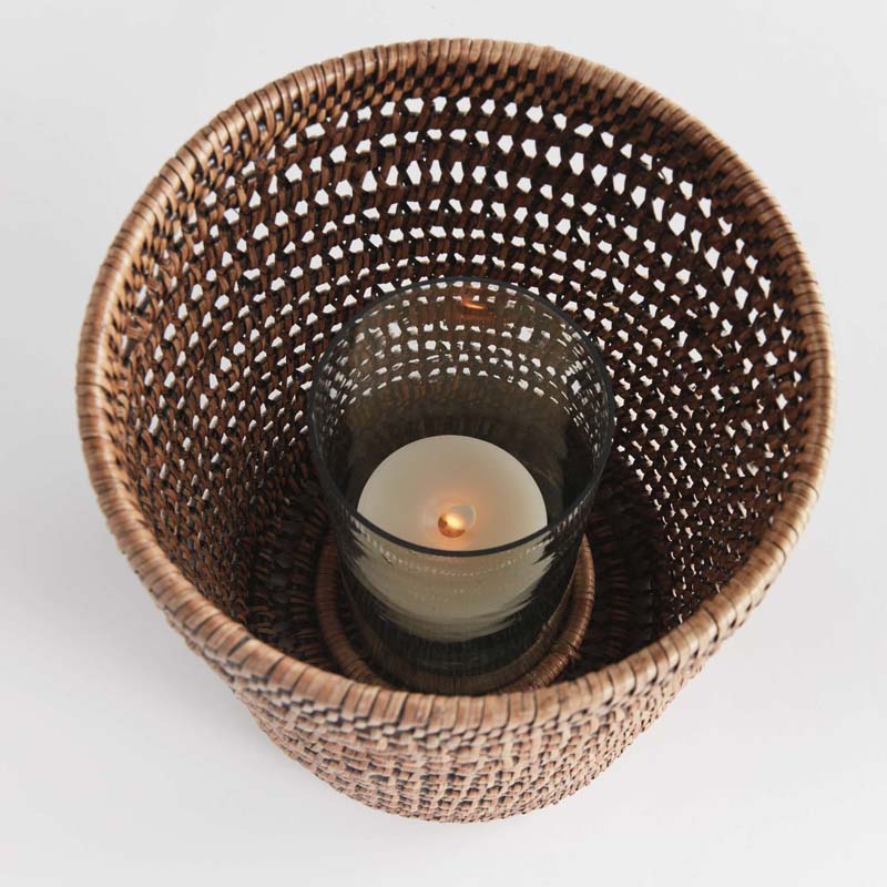 Handwoven Rattan Hurricane