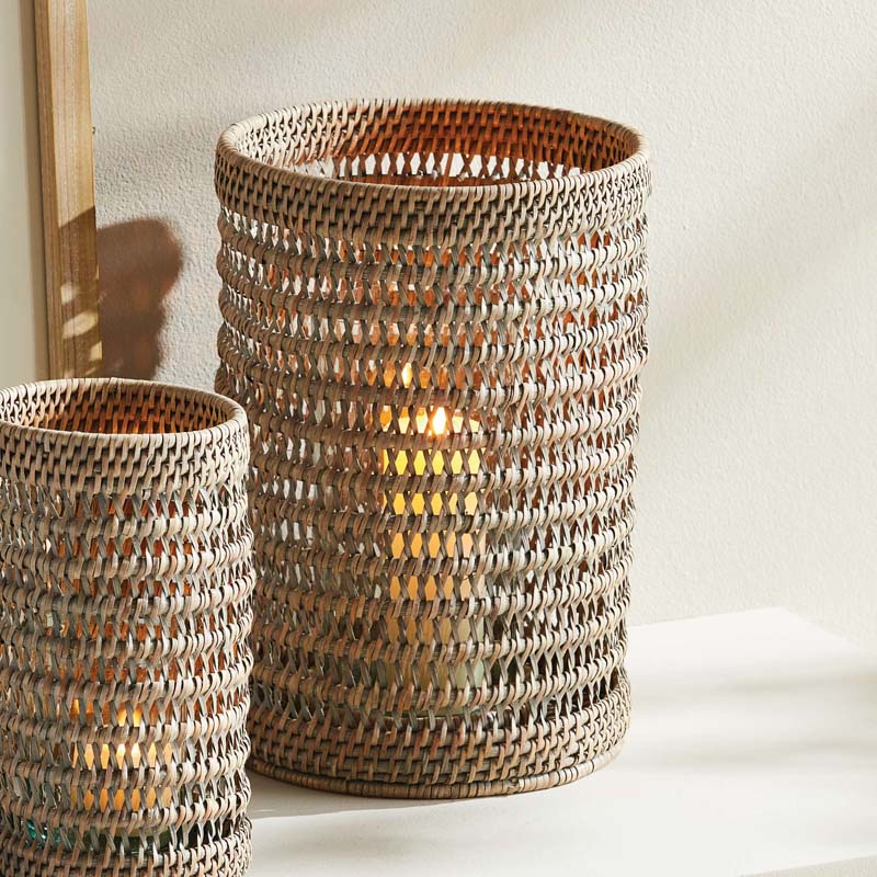 Handwoven Rattan Hurricane