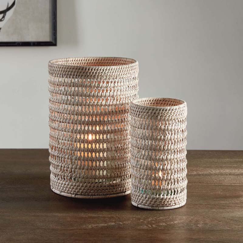 Handwoven Rattan Hurricane