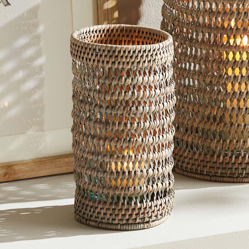 Handwoven Rattan Hurricane