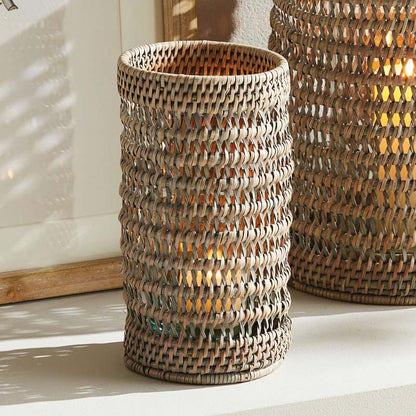 Handwoven Rattan Hurricane