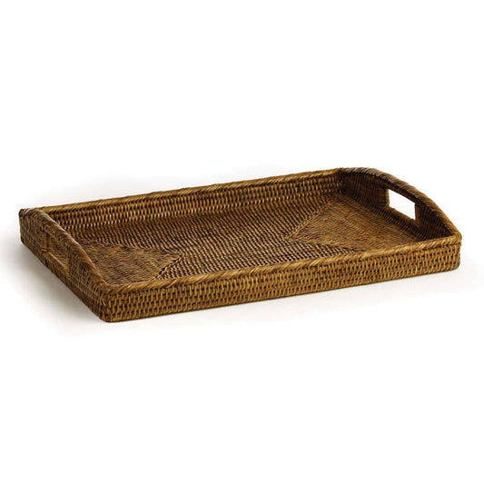 Handwoven Rattan Rectangular Decor Tray