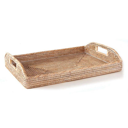 Handwoven Rattan Rectangular Decor Tray