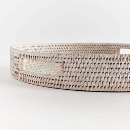 Handwoven Rattan Round Decor Tray