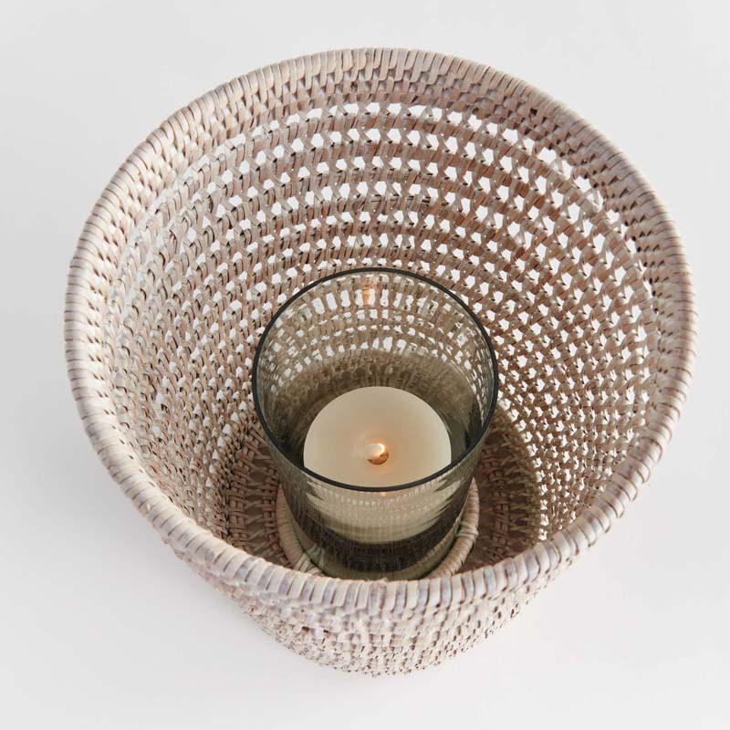 Handwoven Rattan Hurricane