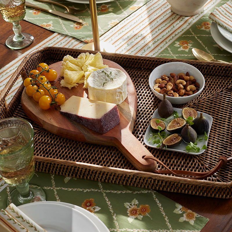Handwoven Rattan Rectangular Decor Tray