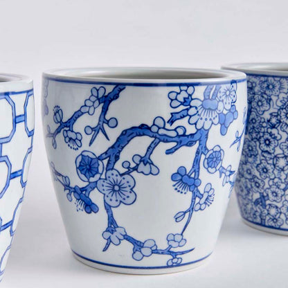 Handpainted Chinoiserie Mini Cachepots, Set of 4