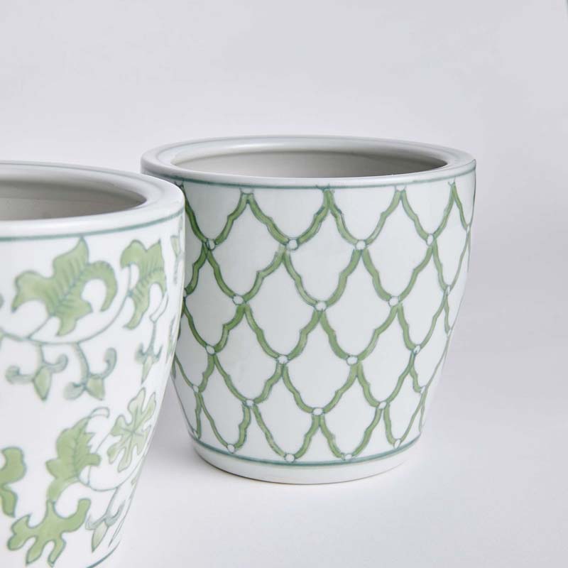 Handpainted Chinoiserie Mini Cachepots, Set of 4