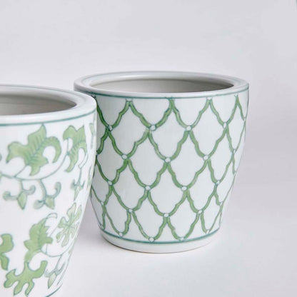 Handpainted Chinoiserie Mini Cachepots, Set of 4