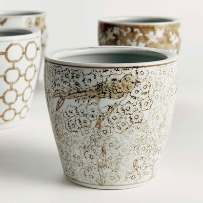 Handpainted Chinoiserie Mini Cachepots, Set of 4