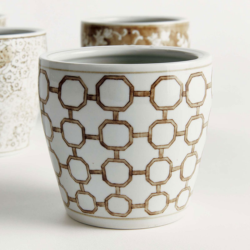 Handpainted Chinoiserie Mini Cachepots, Set of 4
