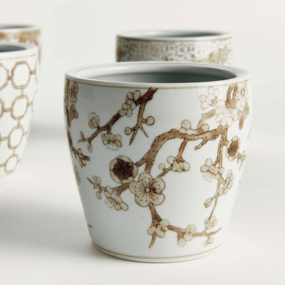 Handpainted Chinoiserie Mini Cachepots, Set of 4
