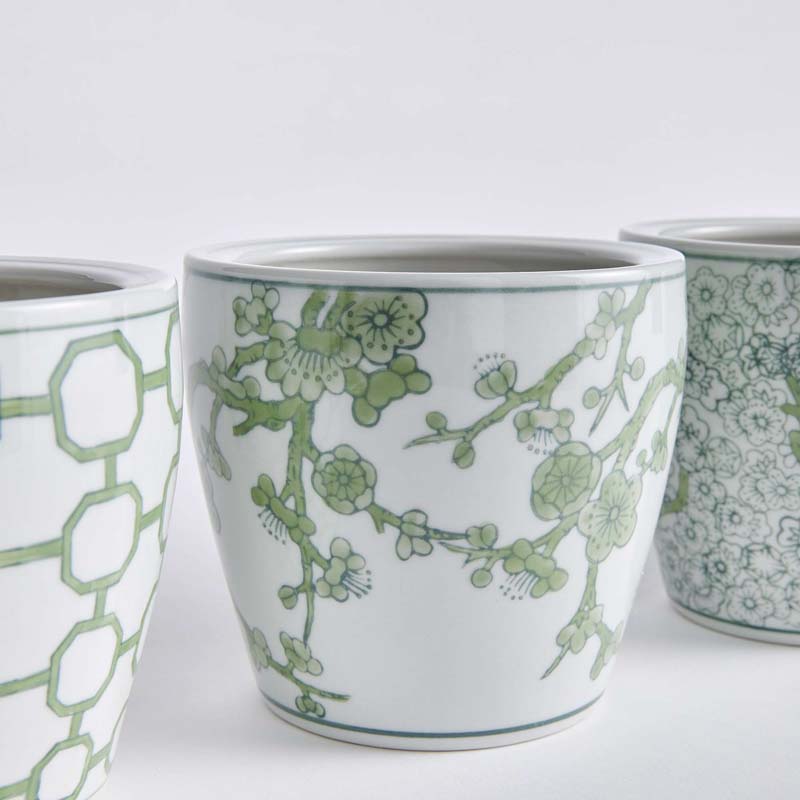 Handpainted Chinoiserie Mini Cachepots, Set of 4