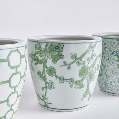Handpainted Chinoiserie Mini Cachepots, Set of 4