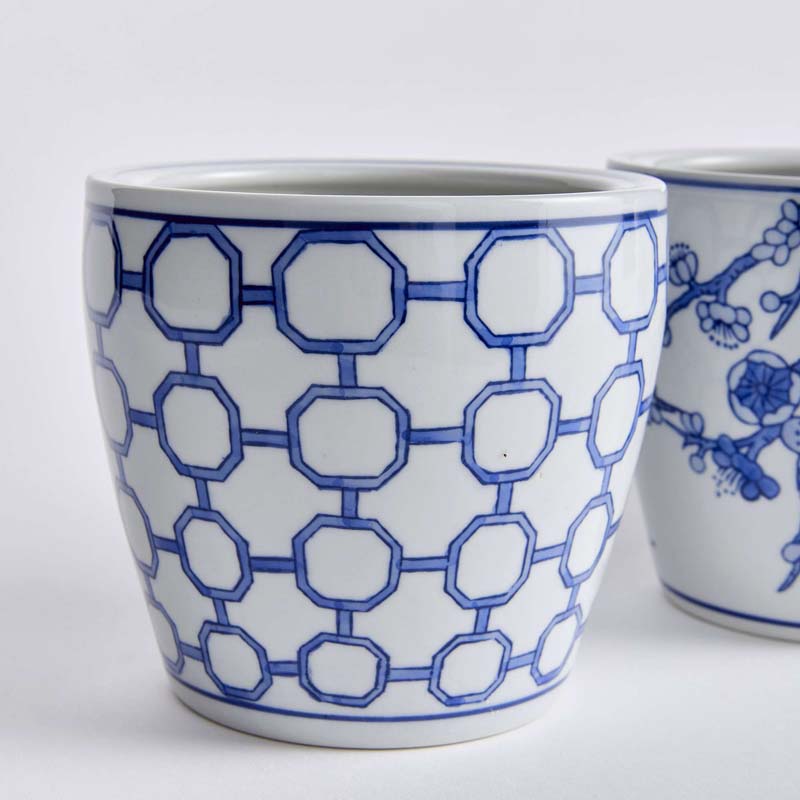 Handpainted Chinoiserie Mini Cachepots, Set of 4