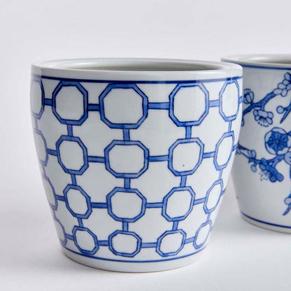 Handpainted Chinoiserie Mini Cachepots, Set of 4