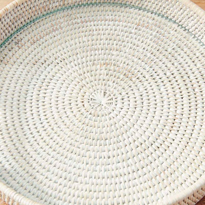 Handwoven Rattan Round Decor Tray