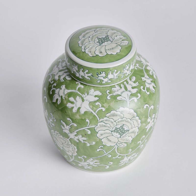 Handpainted Chinoiserie Ginger Jar