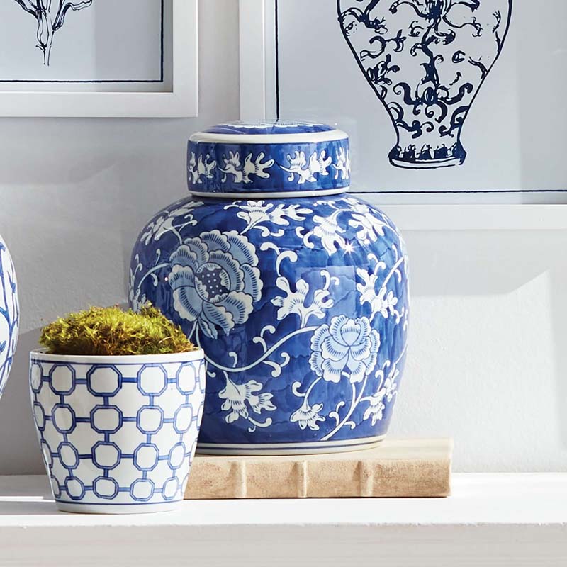 Handpainted Chinoiserie Ginger Jar