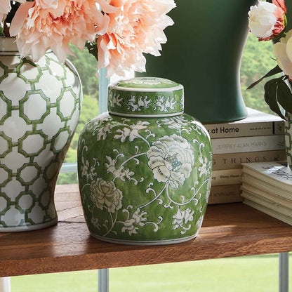 Handpainted Chinoiserie Ginger Jar