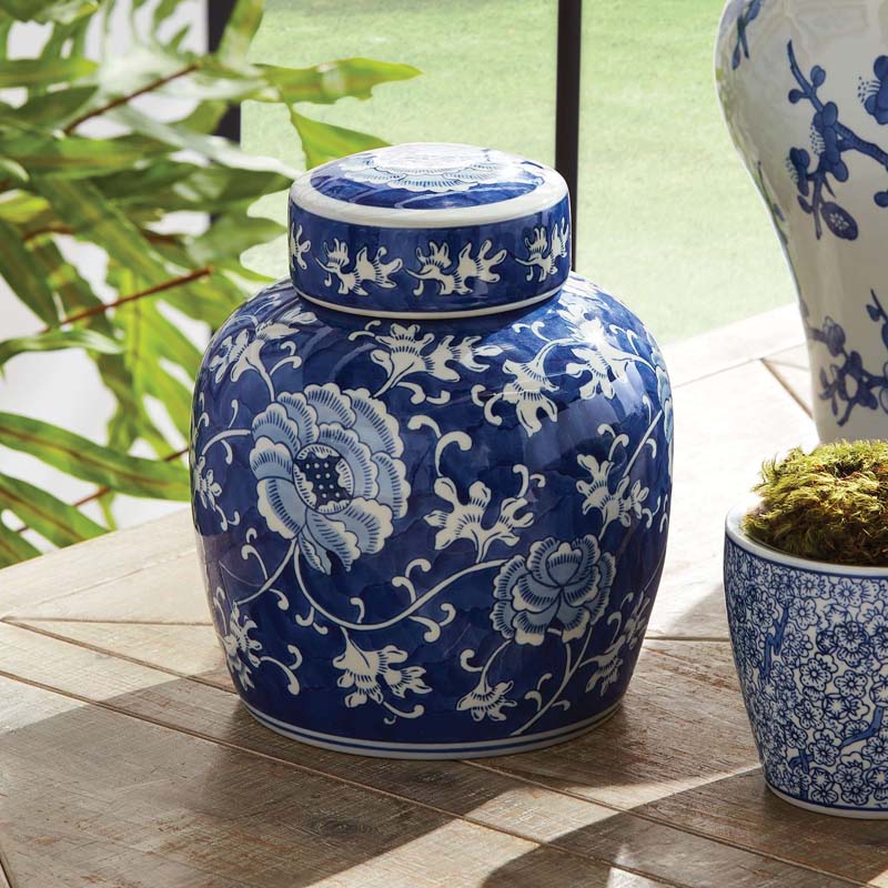 Handpainted Chinoiserie Ginger Jar
