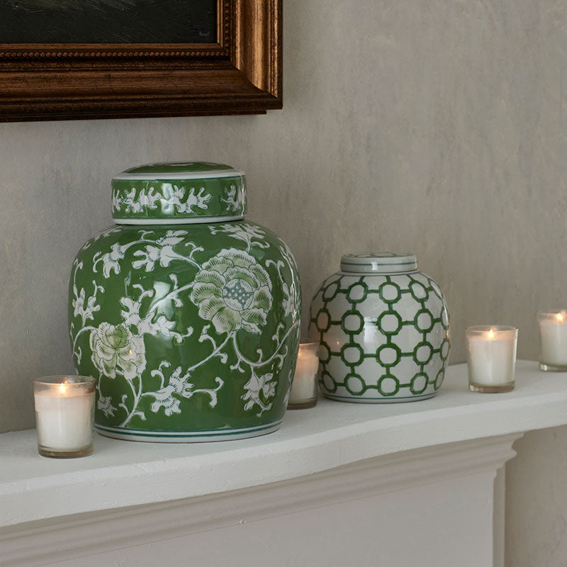 Handpainted Chinoiserie Ginger Jar