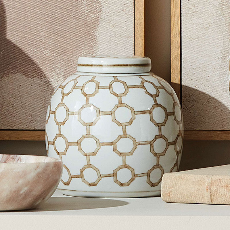 Handpainted Chinoiserie Ginger Jar