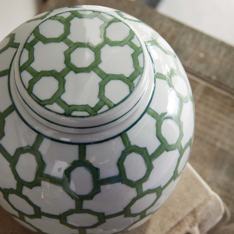 Handpainted Chinoiserie Ginger Jar