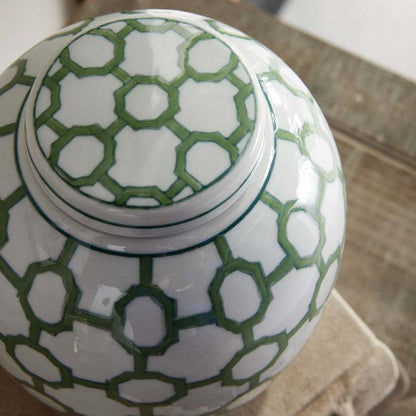 Handpainted Chinoiserie Ginger Jar