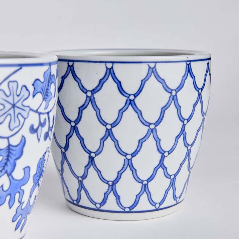 Handpainted Chinoiserie Mini Cachepots, Set of 4