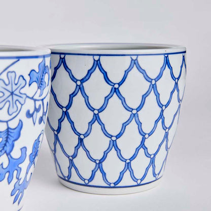 Handpainted Chinoiserie Mini Cachepots, Set of 4