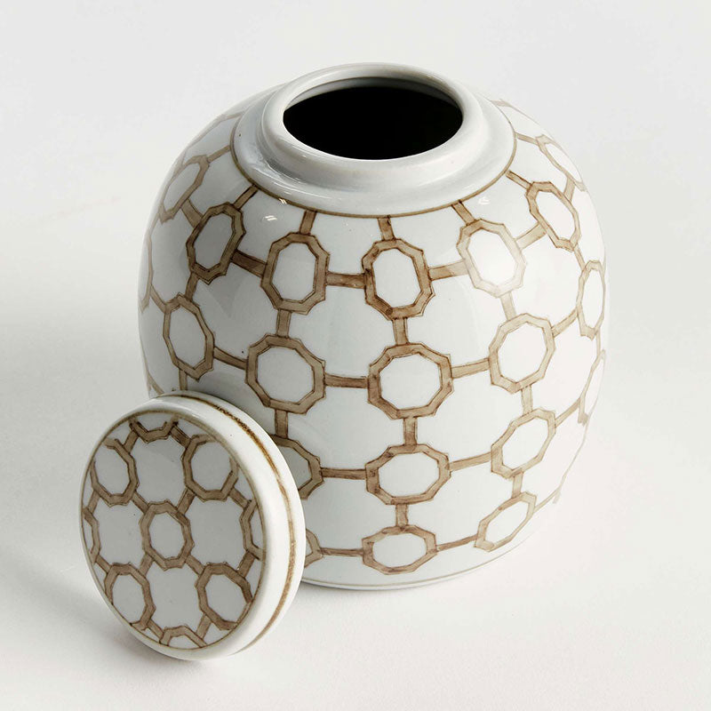 Handpainted Chinoiserie Ginger Jar