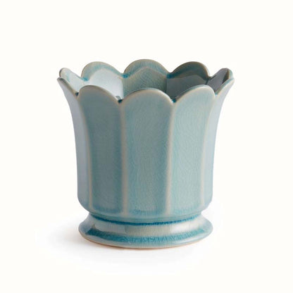 Ceramic Scalloped Footed Cachepot