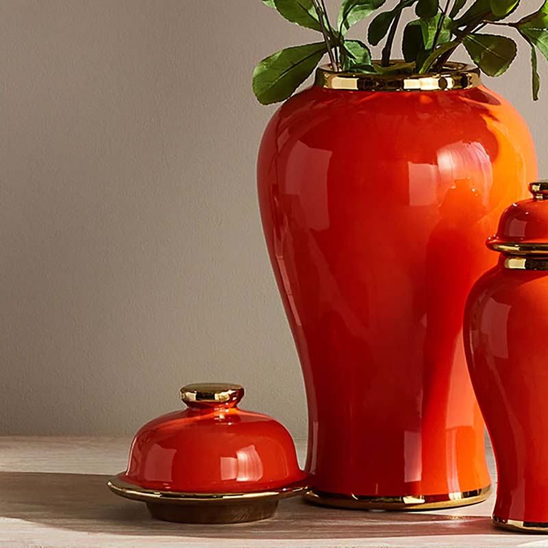 Ceramic Gold Trim Ginger Jar