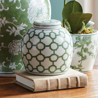 Handpainted Chinoiserie Ginger Jar